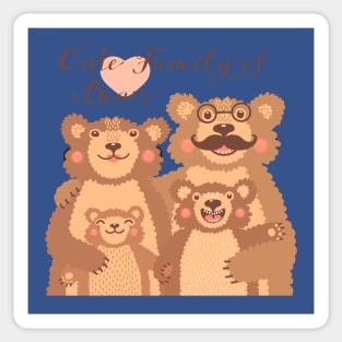 cute family of bears Sticker